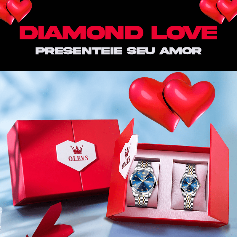 Conjunto de Relógios Diamond Love original