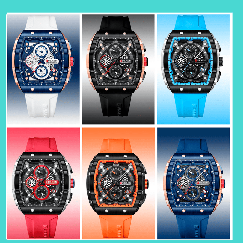 RELÓGIO CURREN MASCULINO PULSEIRA DE SILICONE