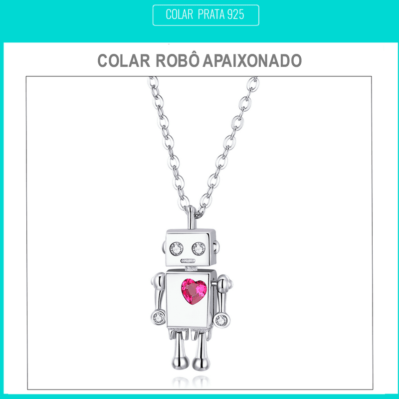 Colar Robô Apaixonado Prata 925