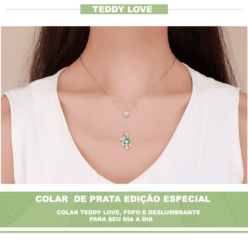 Colar Feminino de Prata Urso teddy